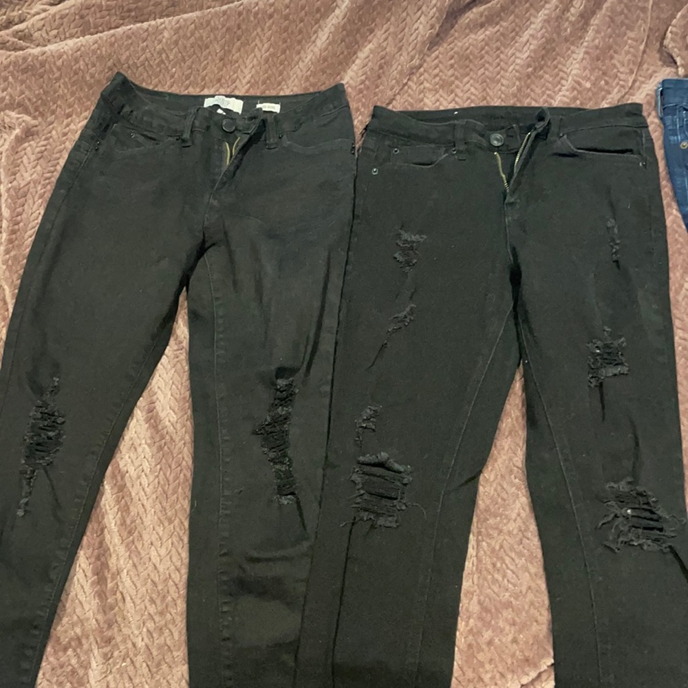 2 pair rue 21 black jeggings